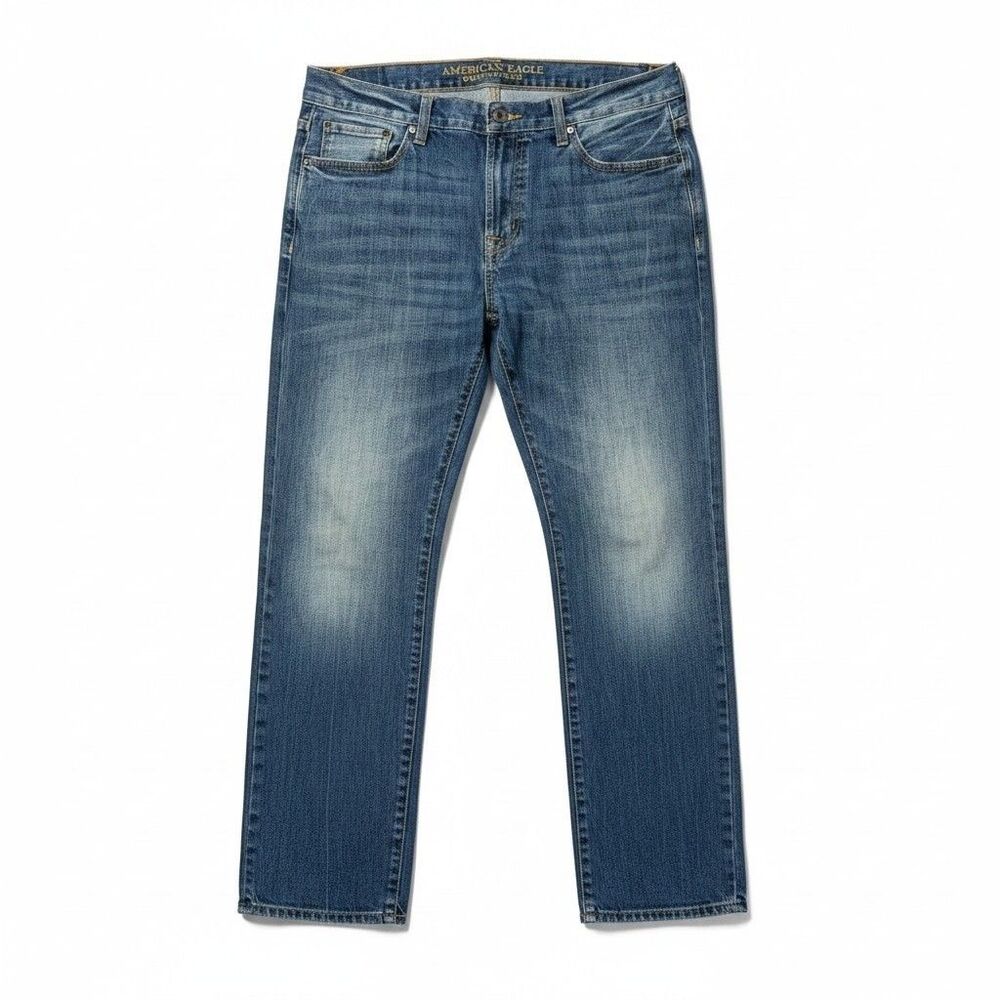 American Eagle Original AEO Mens 36x32 Straight Jeans  100% Cotton Denim